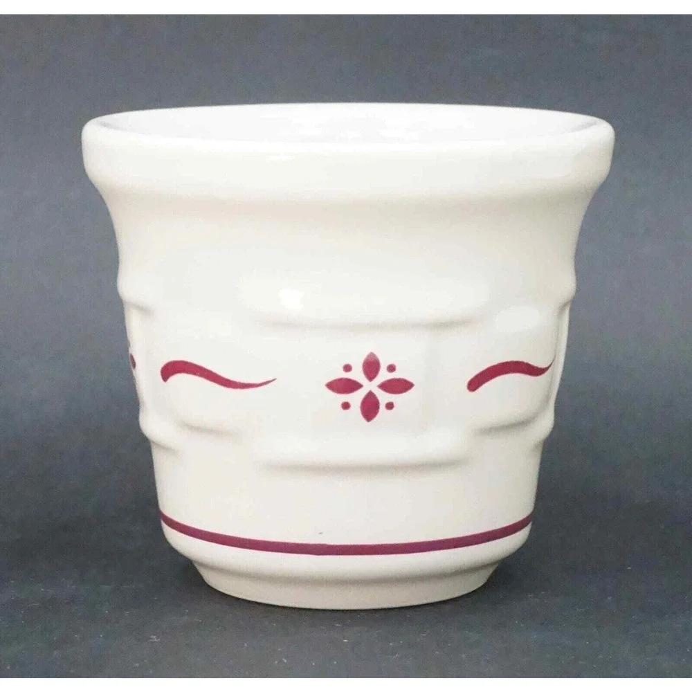 Longaberger Pottery Woven Traditions Traditional Red Votive Candle‎ Holder USA